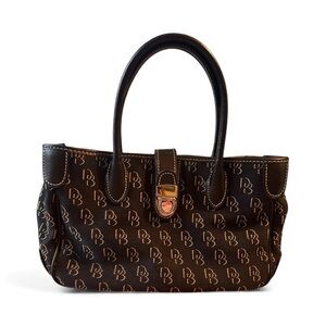 Dooney & Bourke Canvas and Leather Signature Monogram Tote Handbag